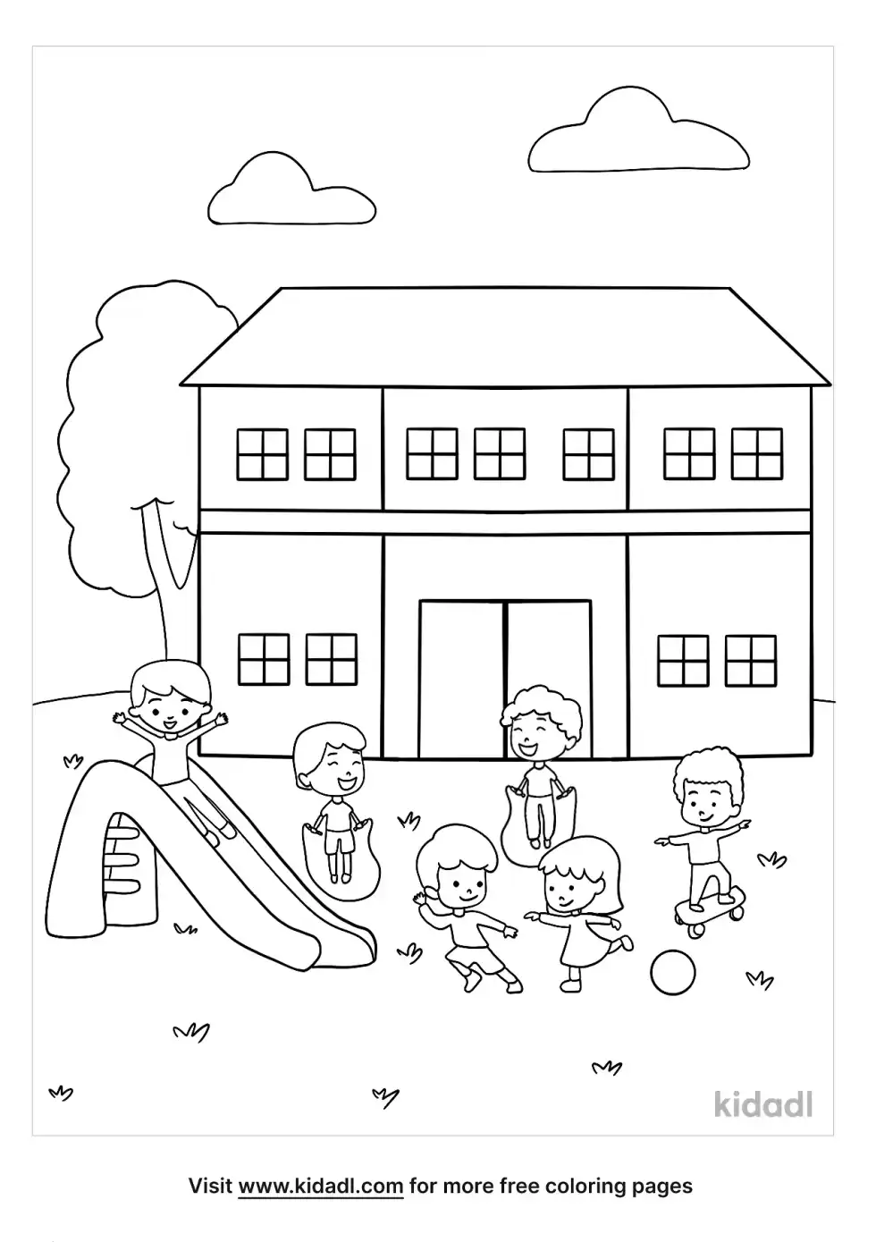 Recess Coloring Page