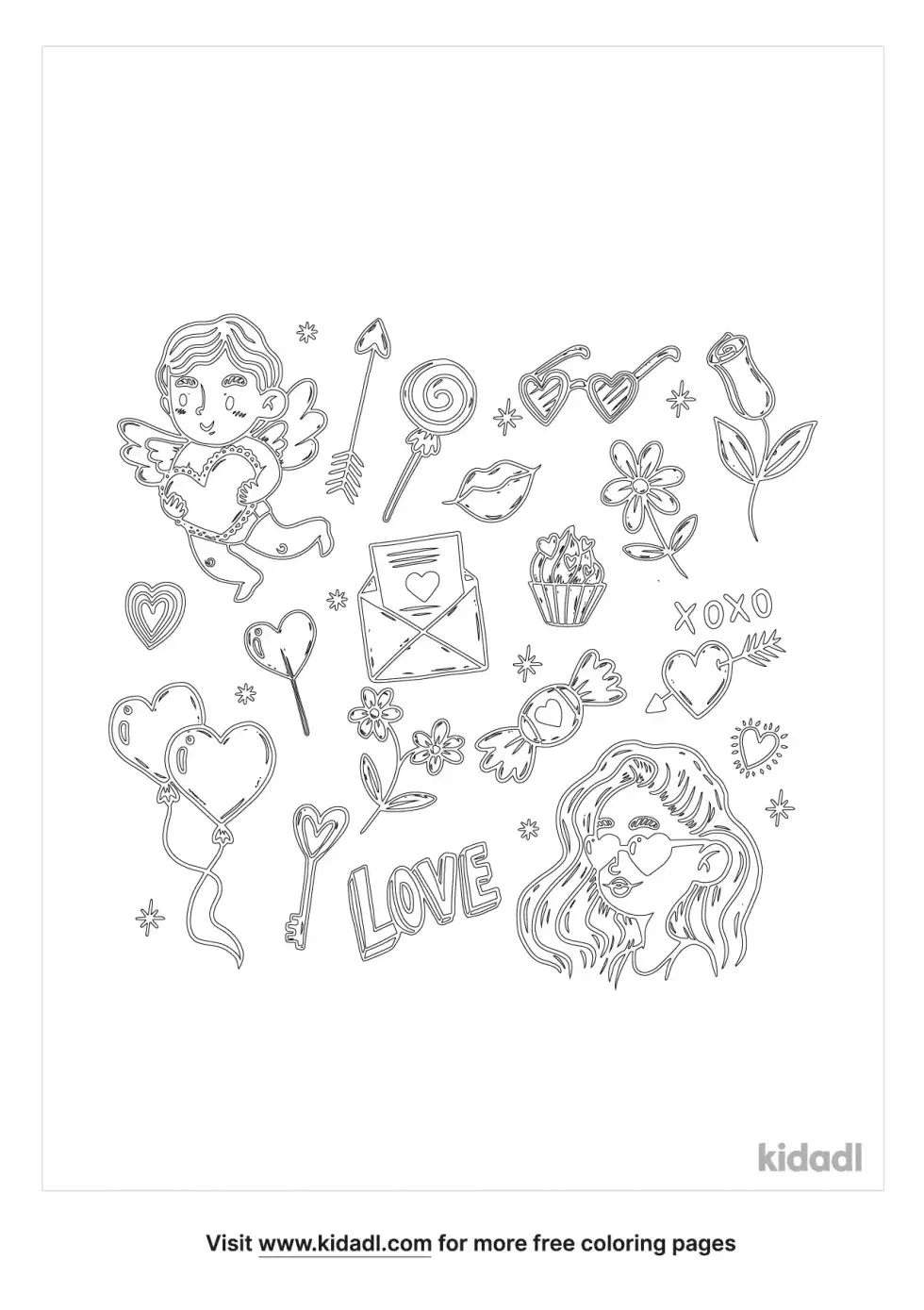 Doodle Collage Coloring Page