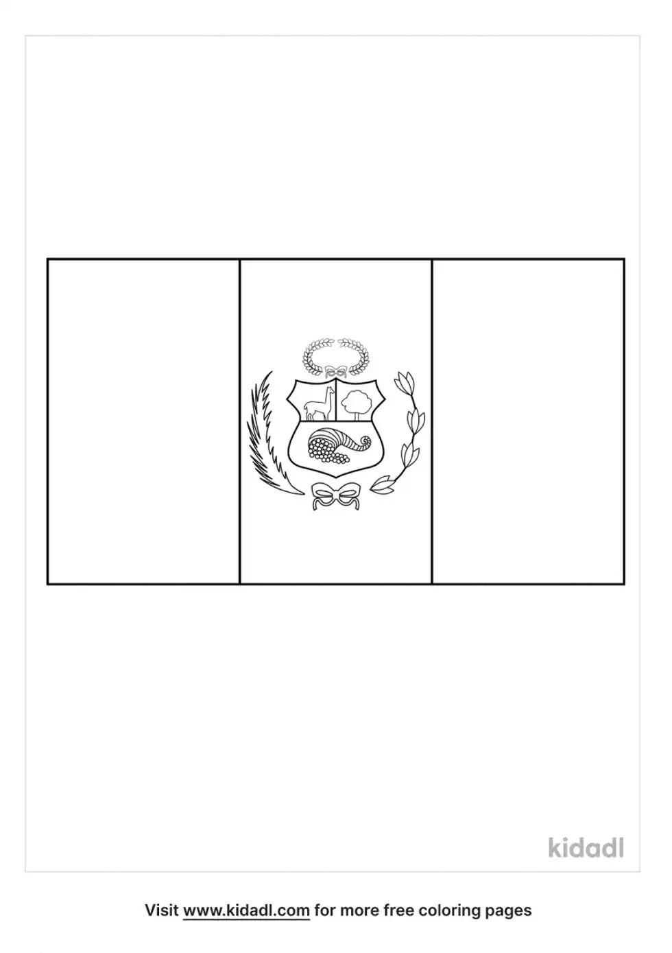Peru Flag Coloring Page