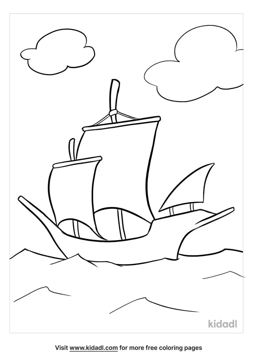 Columbus Ships Coloring Page