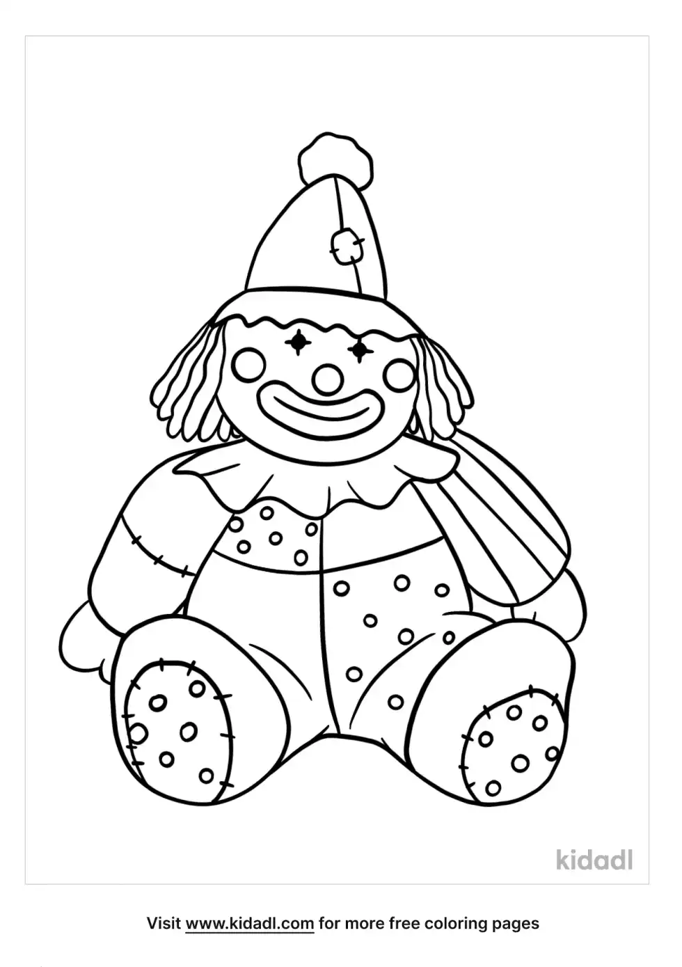 Clown Rag Doll Coloring Page