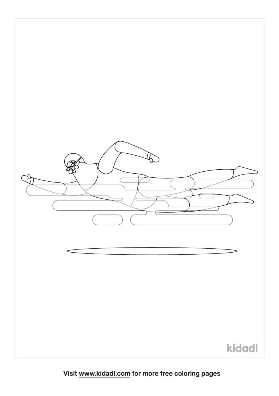 Swimming Coloring Page