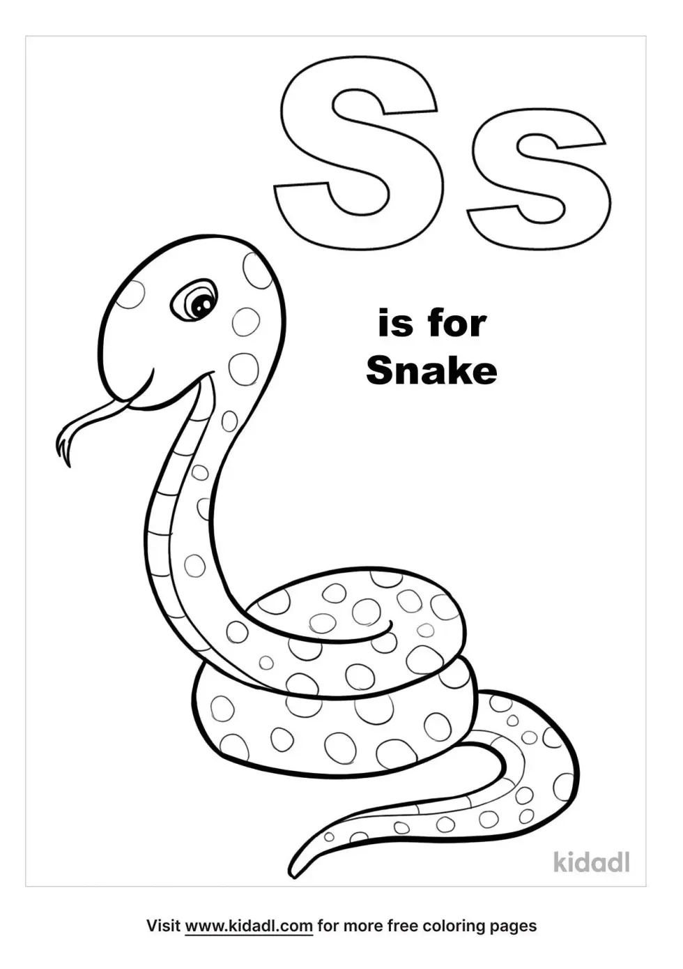 S Is For Snake Coloring Page