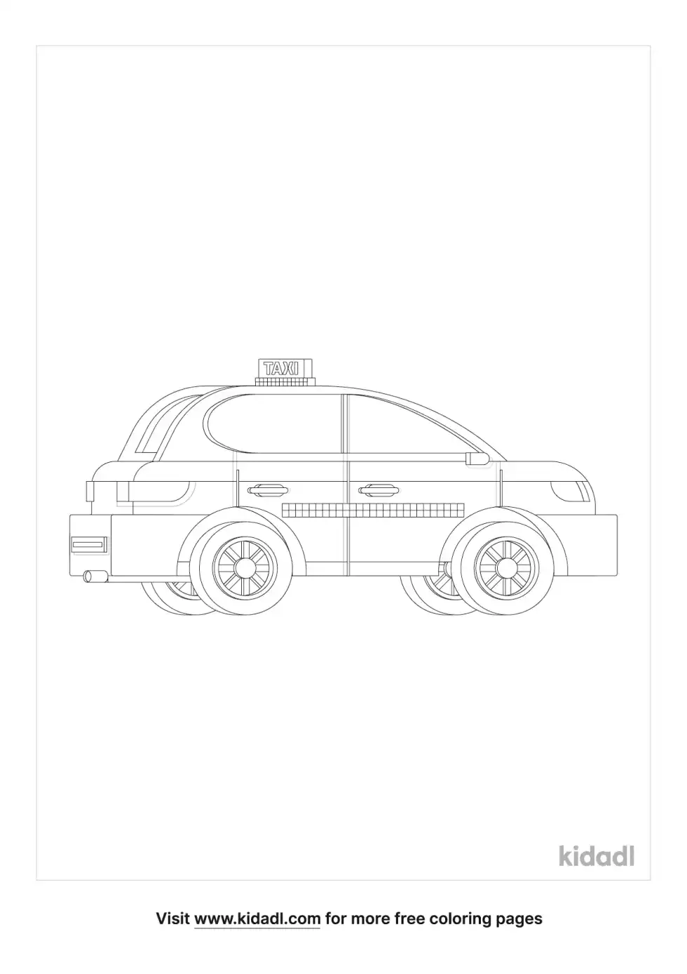 Taxi Coloring Page