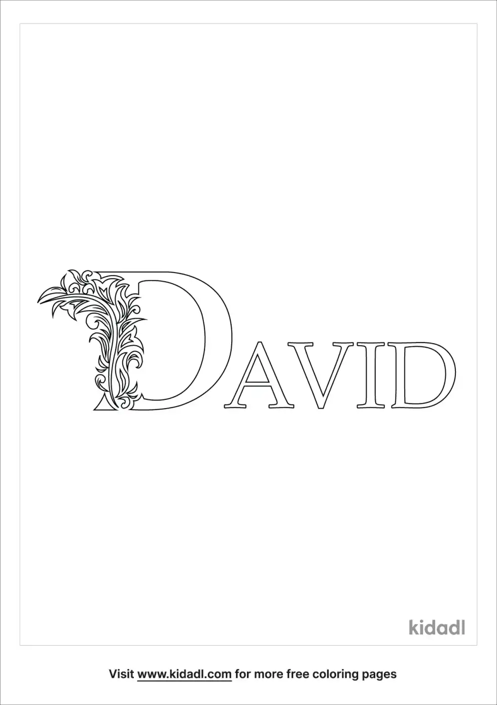 David Name Coloring Page