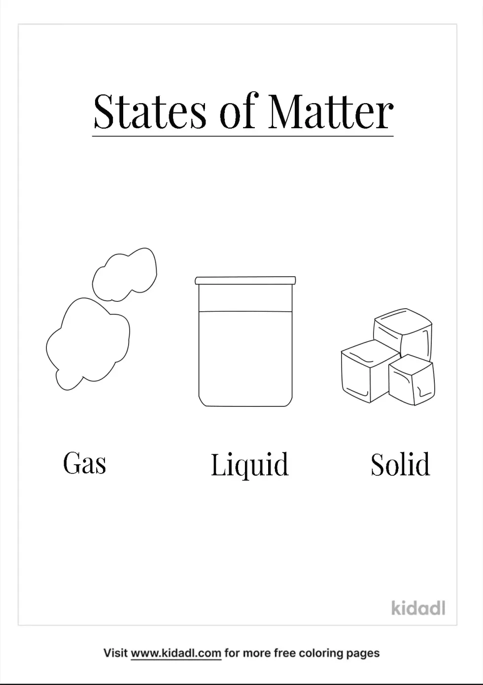 States Of Matter Coloring Page