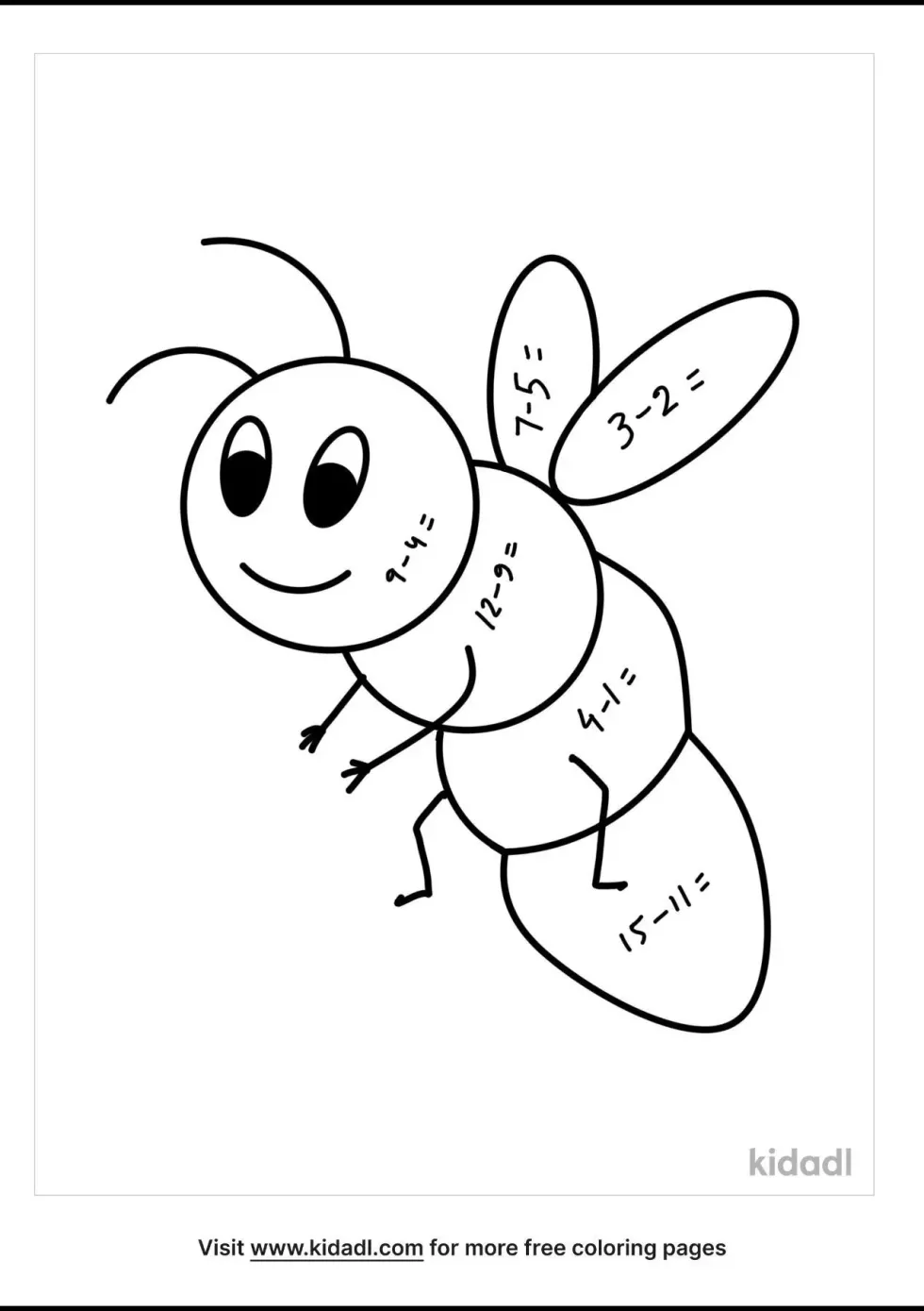 Subtraction Coloring Page