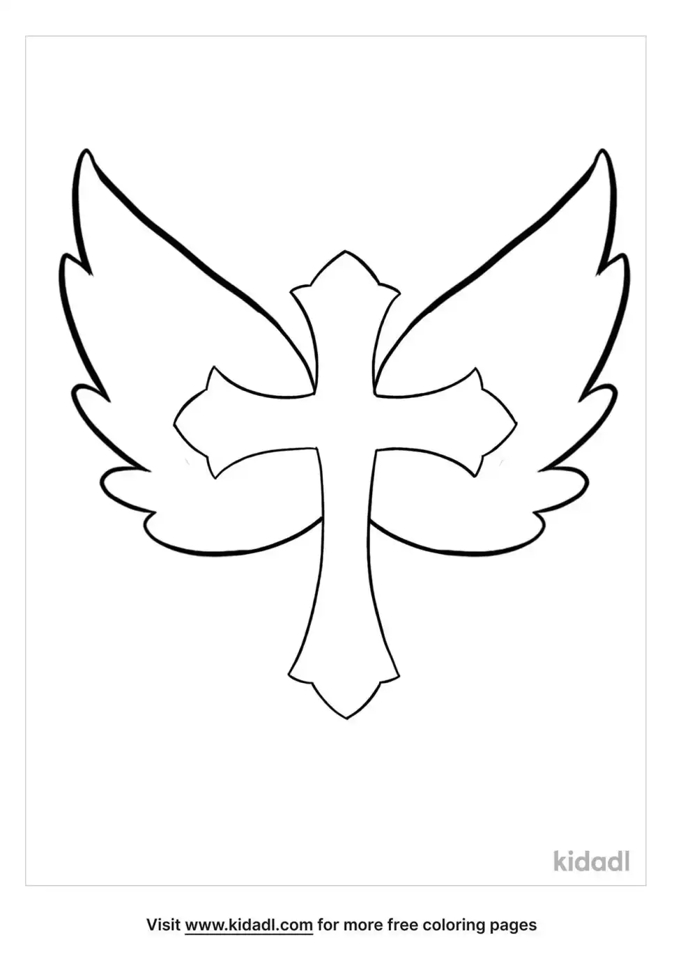 Crosses With Wings Coloring Page
