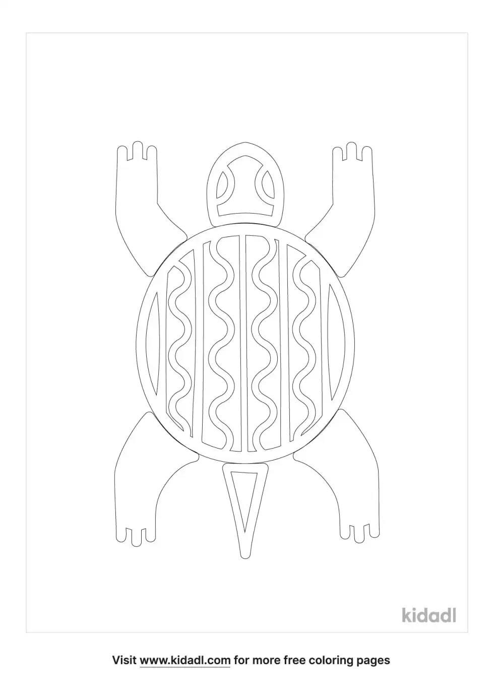 Turtle Aboriginal Art Coloring Page