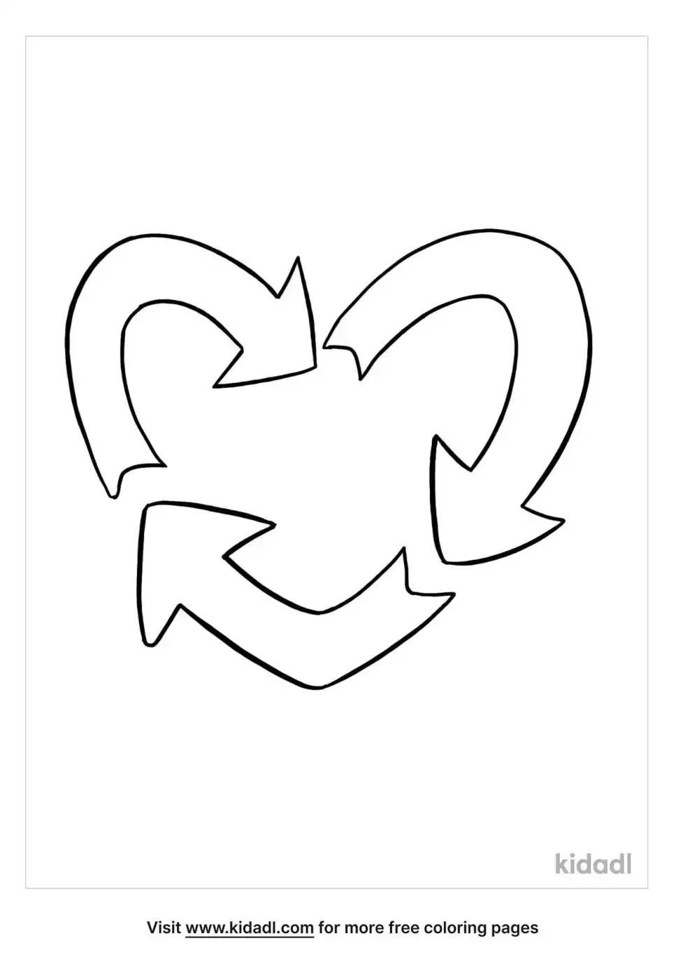 Recycle Heart Coloring Page