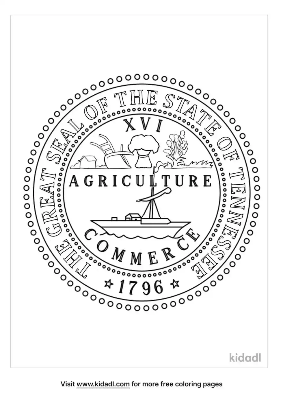 Tennessee State Seal Coloring Page