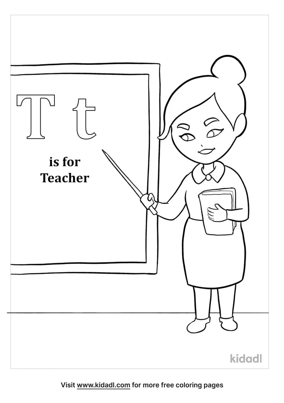 T Is For Teacher Coloring Page