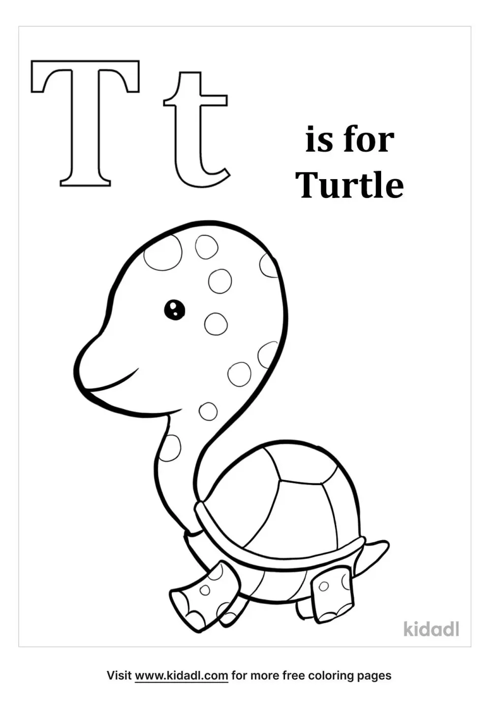 T Is For Turtle Coloring Page