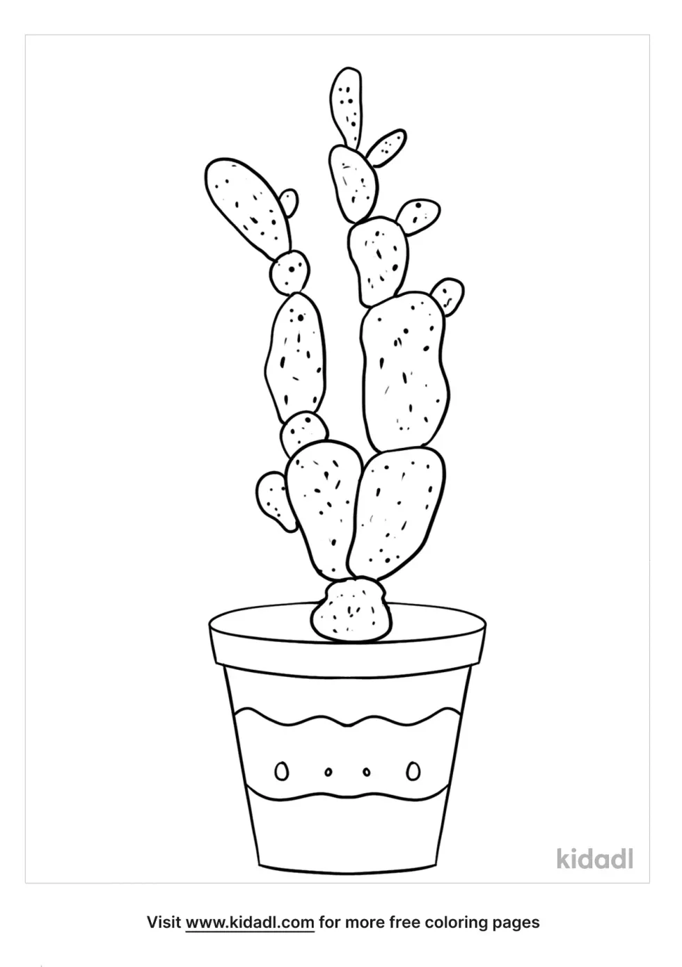 Lady Fingers Cactus Coloring Page
