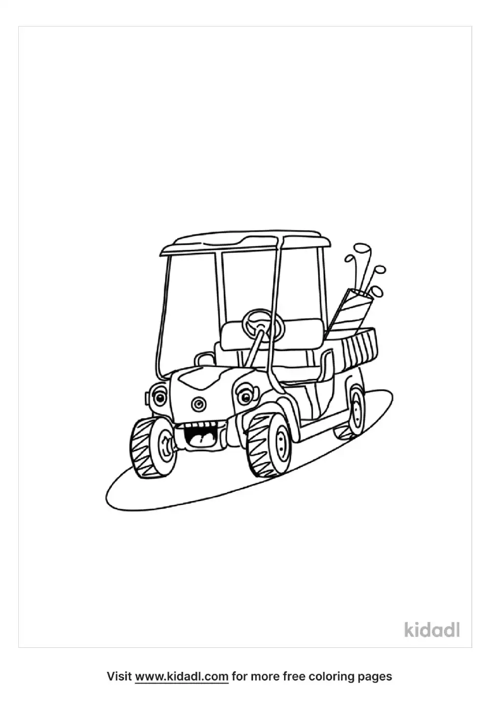 Golf Cart Coloring Page