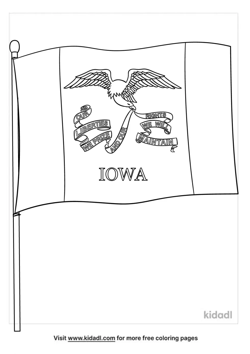 Iowa State Flag Coloring Page