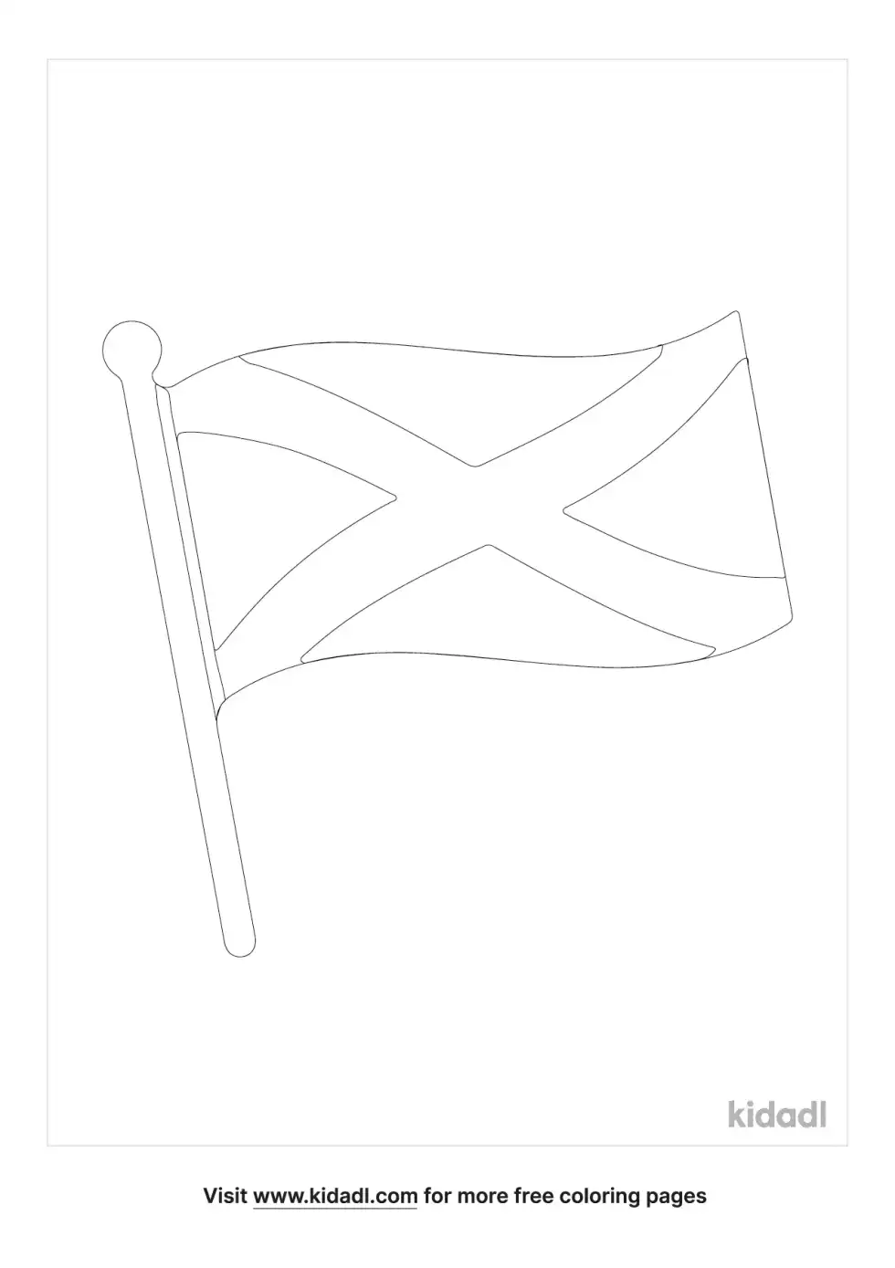 Alabama State Flag Coloring Page