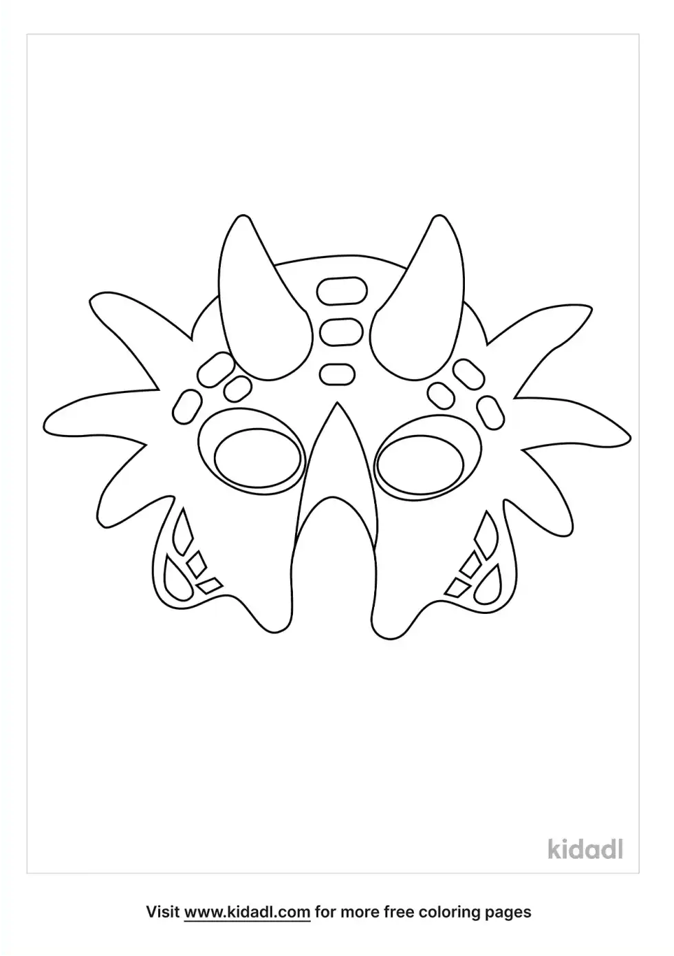 Dinosaur Mask Coloring Page