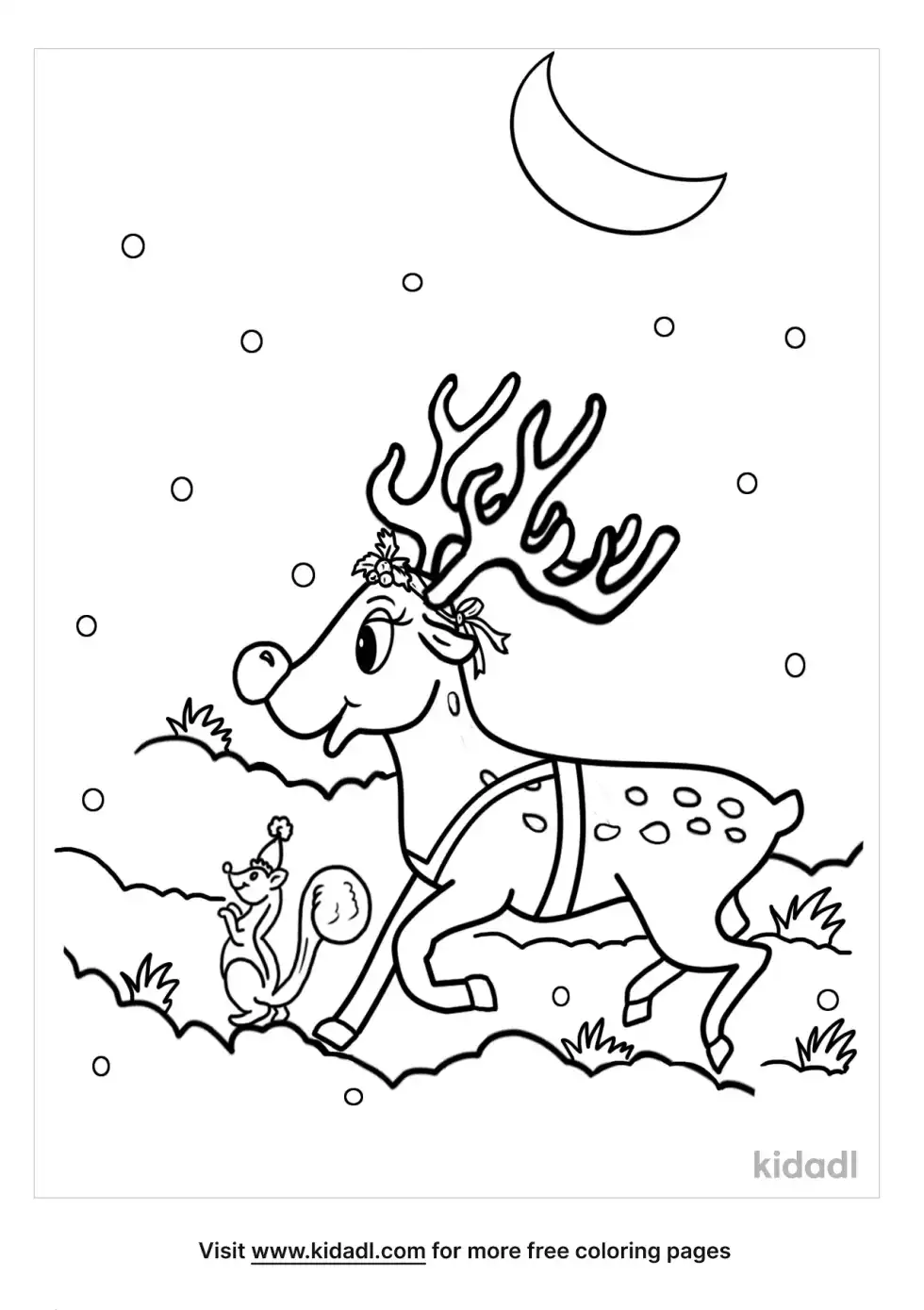 Christmas Animals Coloring Page