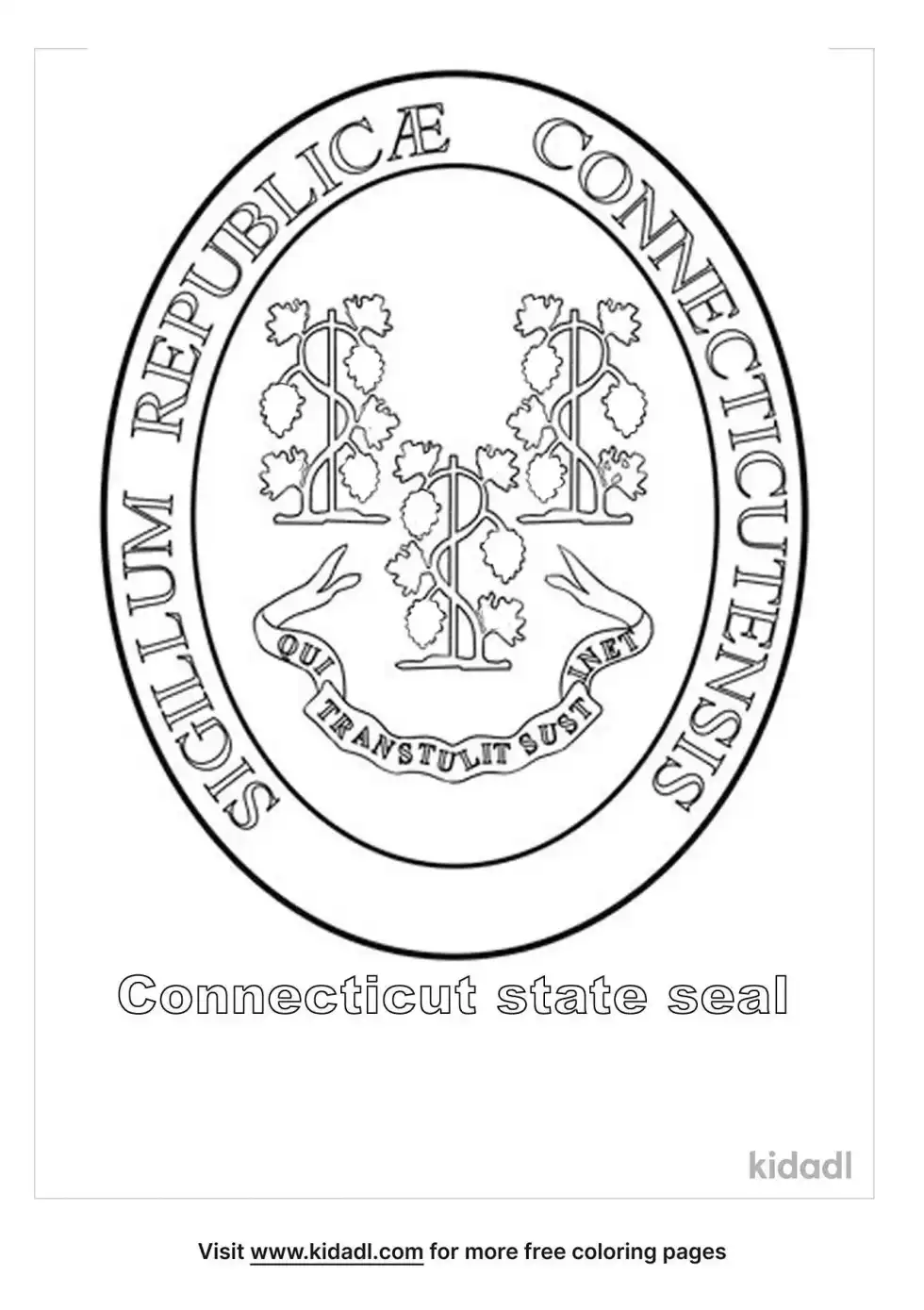 Connecticut State Seal Coloring Page