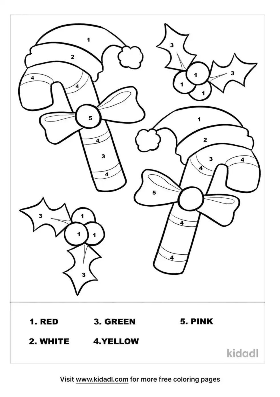 Holiday Color By Numbers Coloring Page