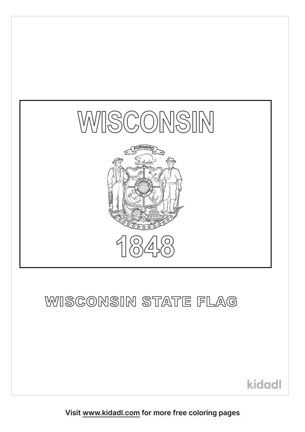 Wisconsin Flag Coloring Page