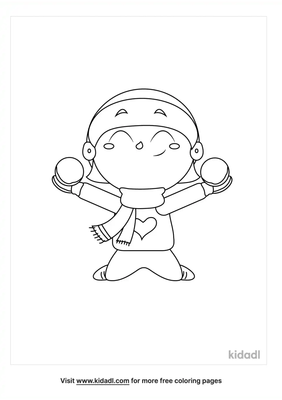 Snowball Coloring Page