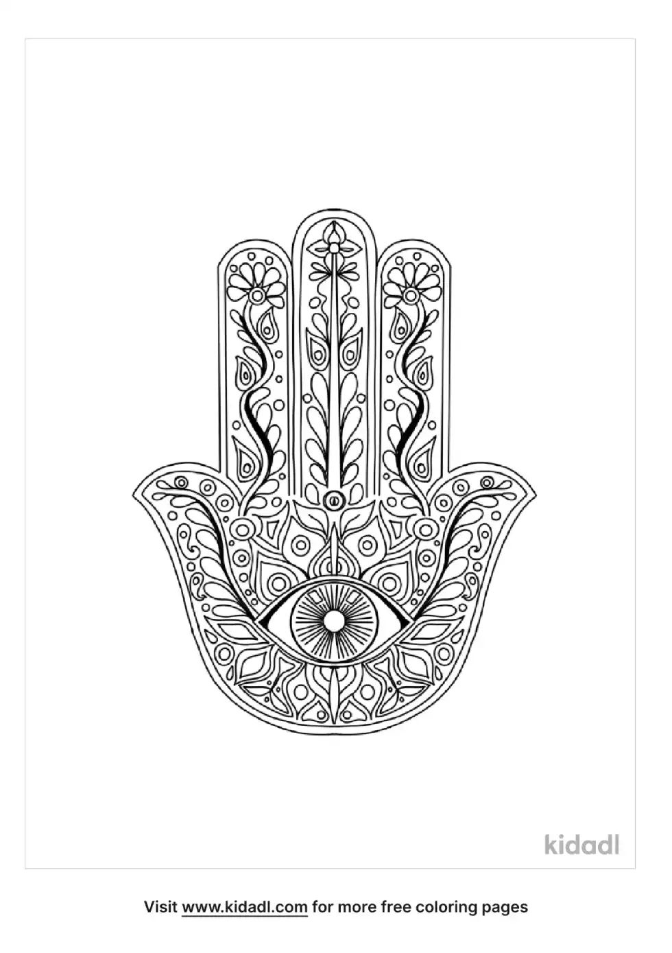 Hamsa Coloring Page