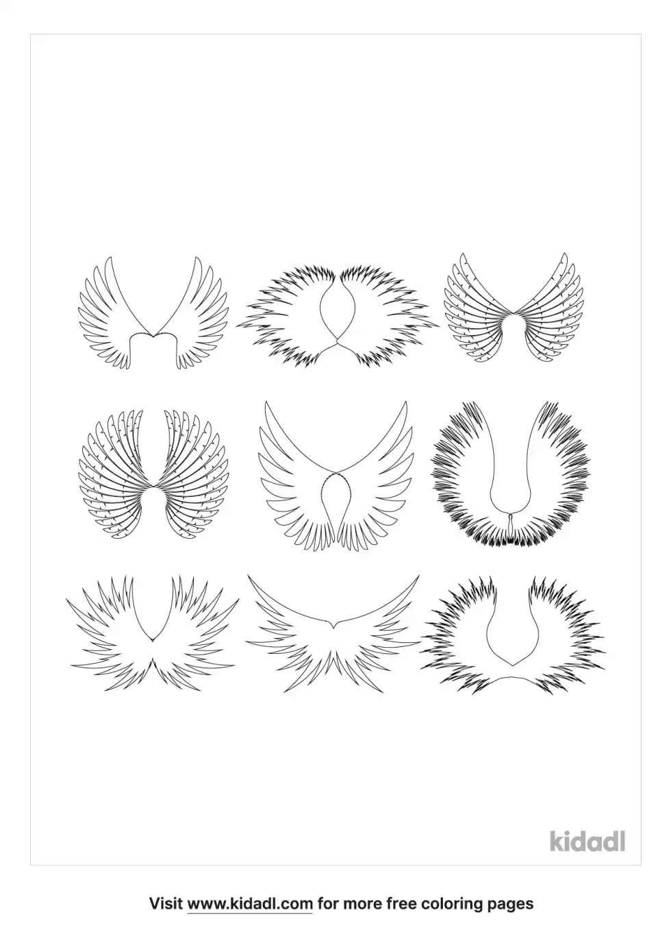 Different Wings Coloring Page