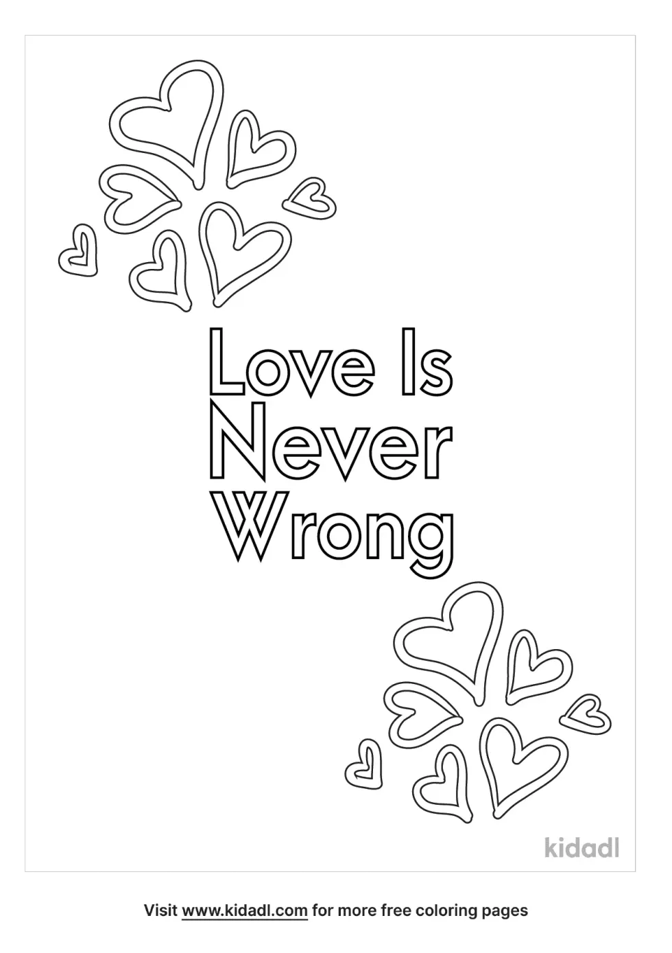 Love Is Never Wrong Coloring Page