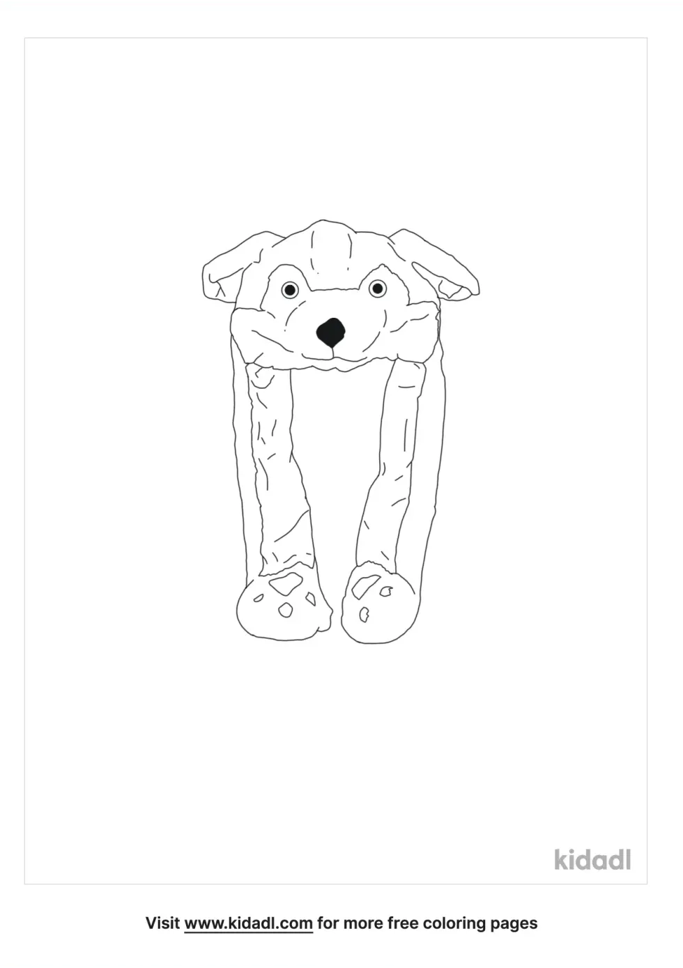 Wolf Beanie Coloring Page