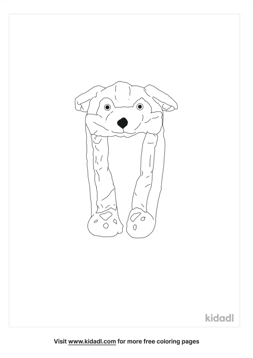 Wolf Beanie Coloring Page