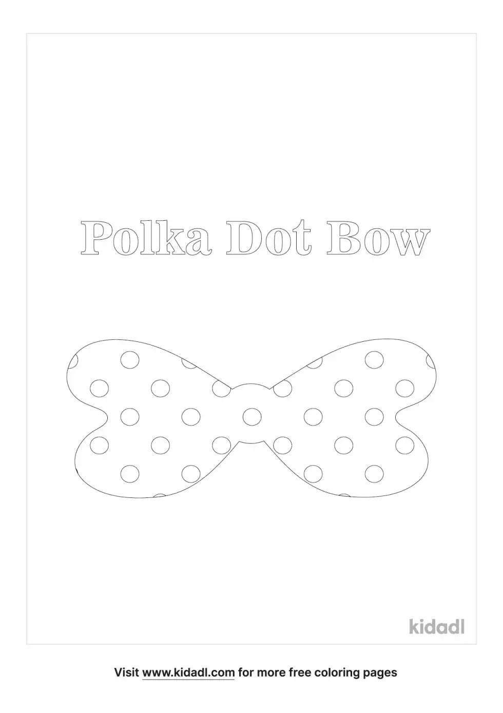 Polka Dot Bow Coloring Page