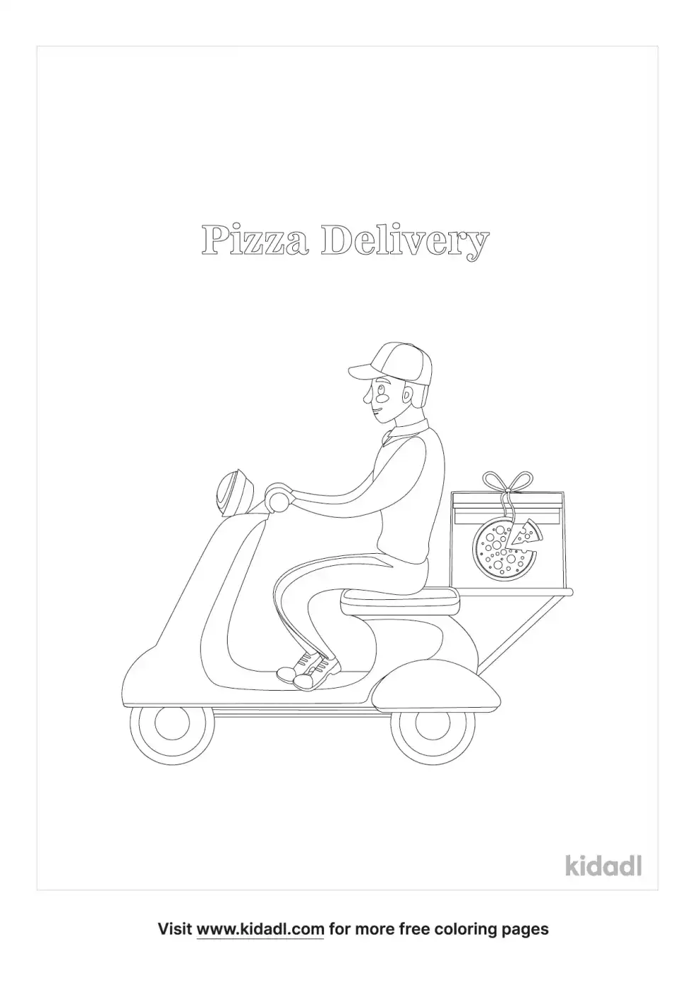 Pizza Delivery Coloring Page