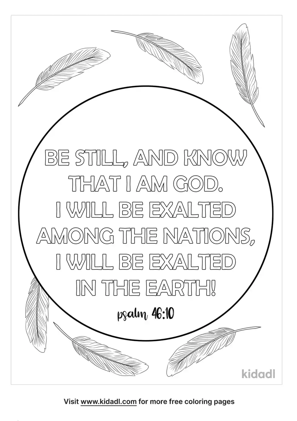Psalm 46:10 Coloring Page