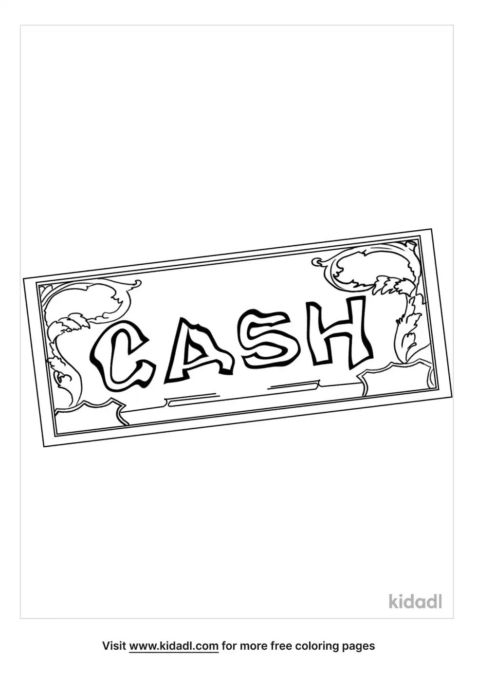 Cash Name Coloring Page