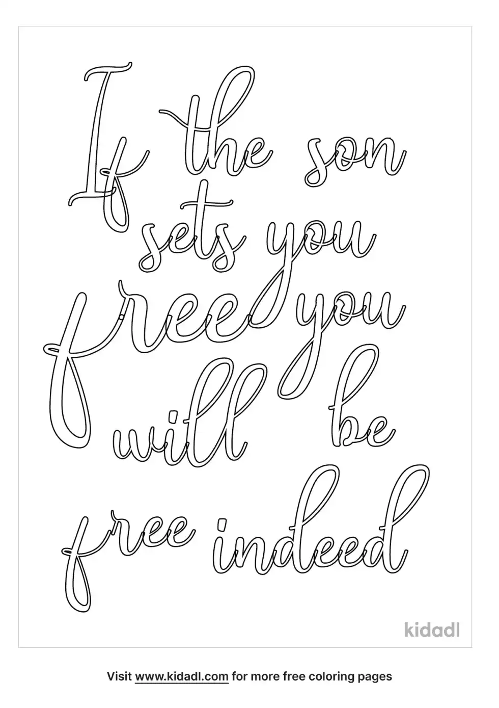 John 8:36 Etsy Coloring Page