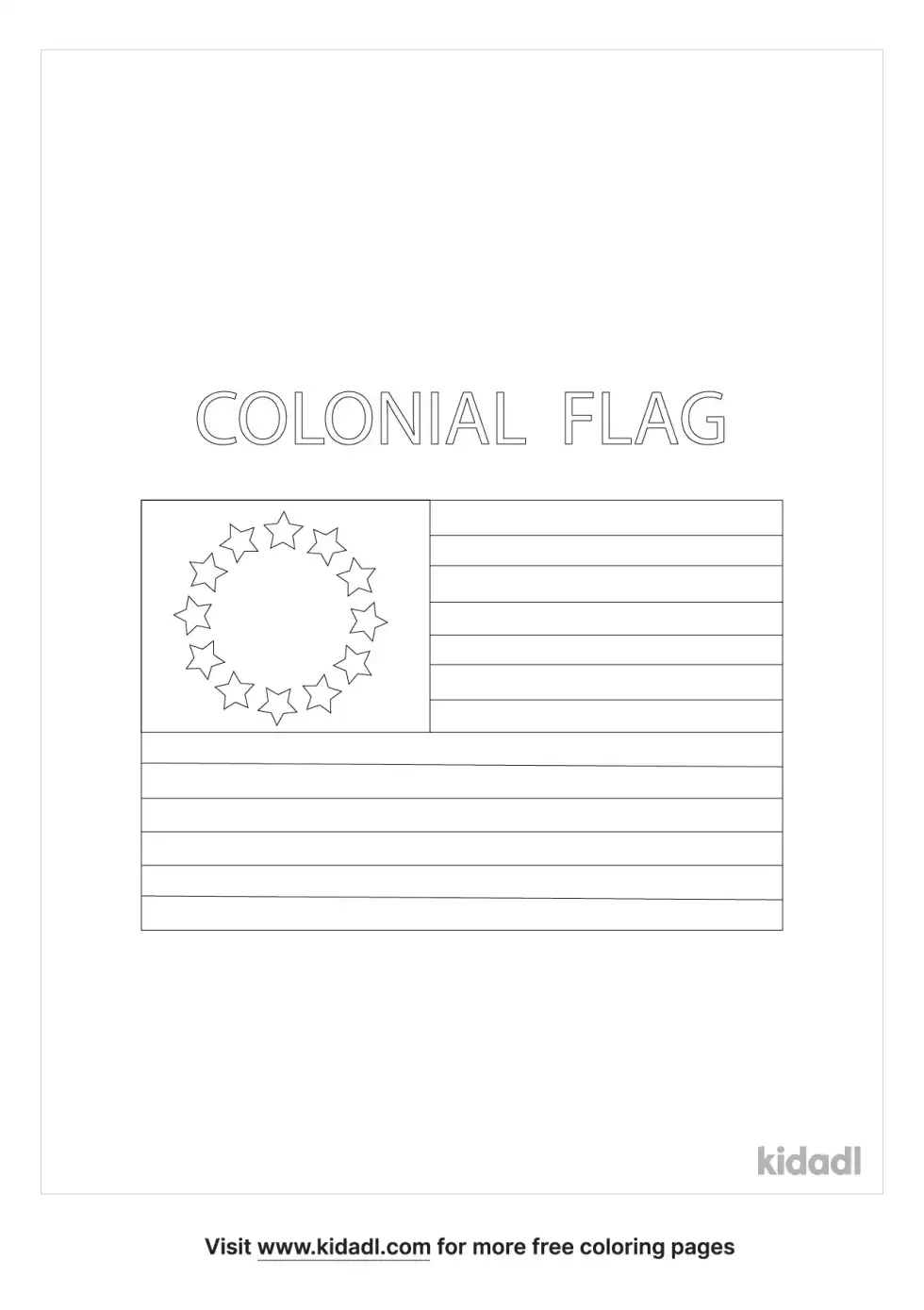 Colonial Picture Coloring Page