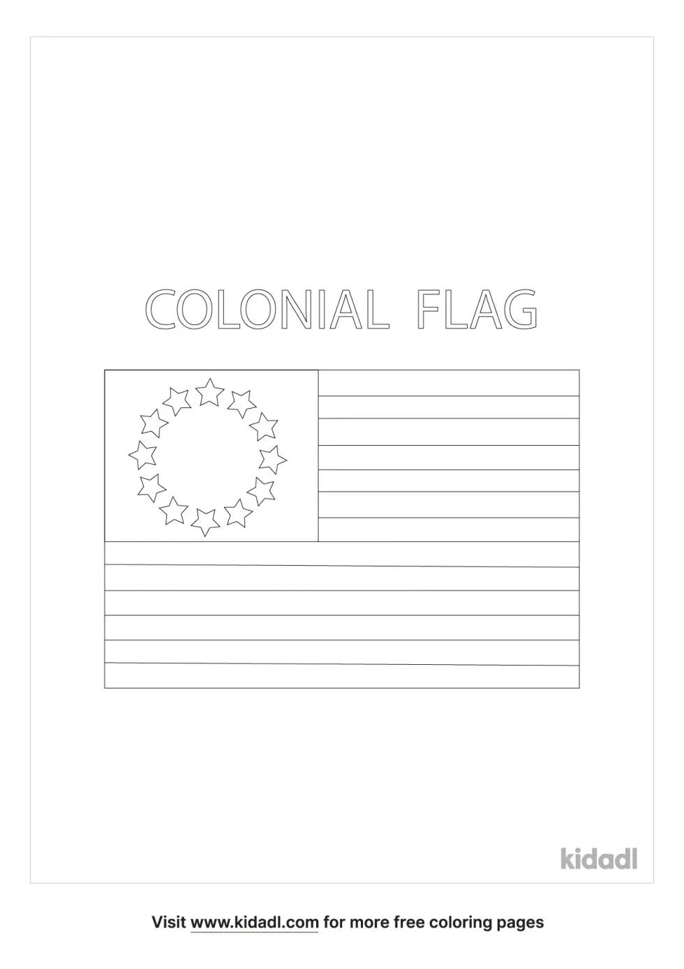 Colonial Picture Coloring Page