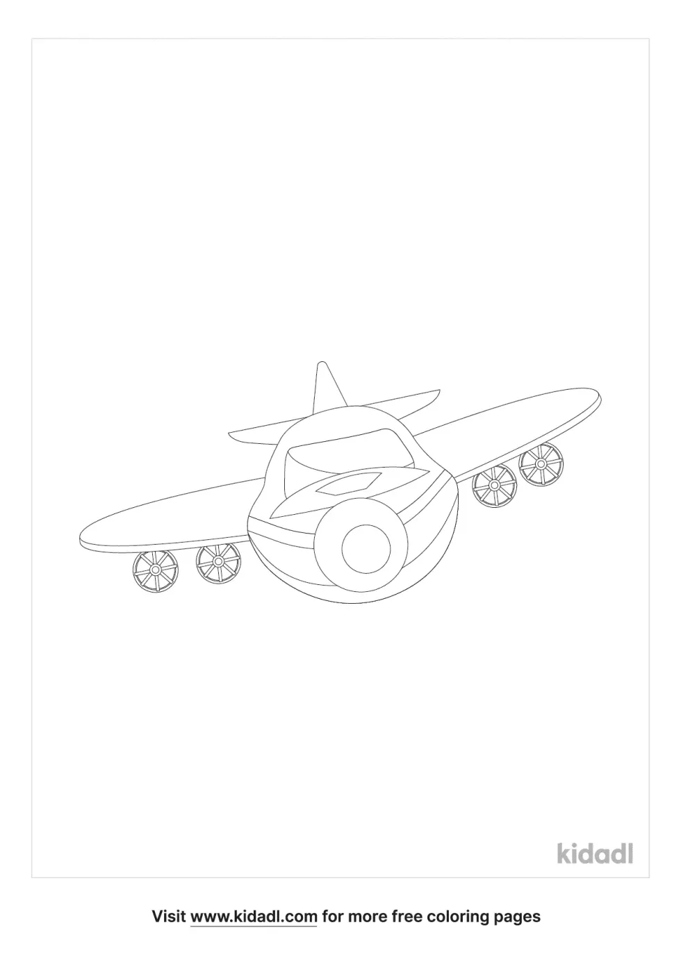 Front Of A Plane Coloring Page
