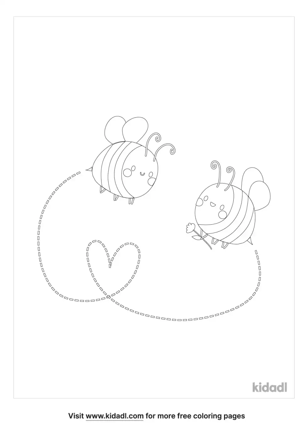 Cartoon Love Bug Coloring Page