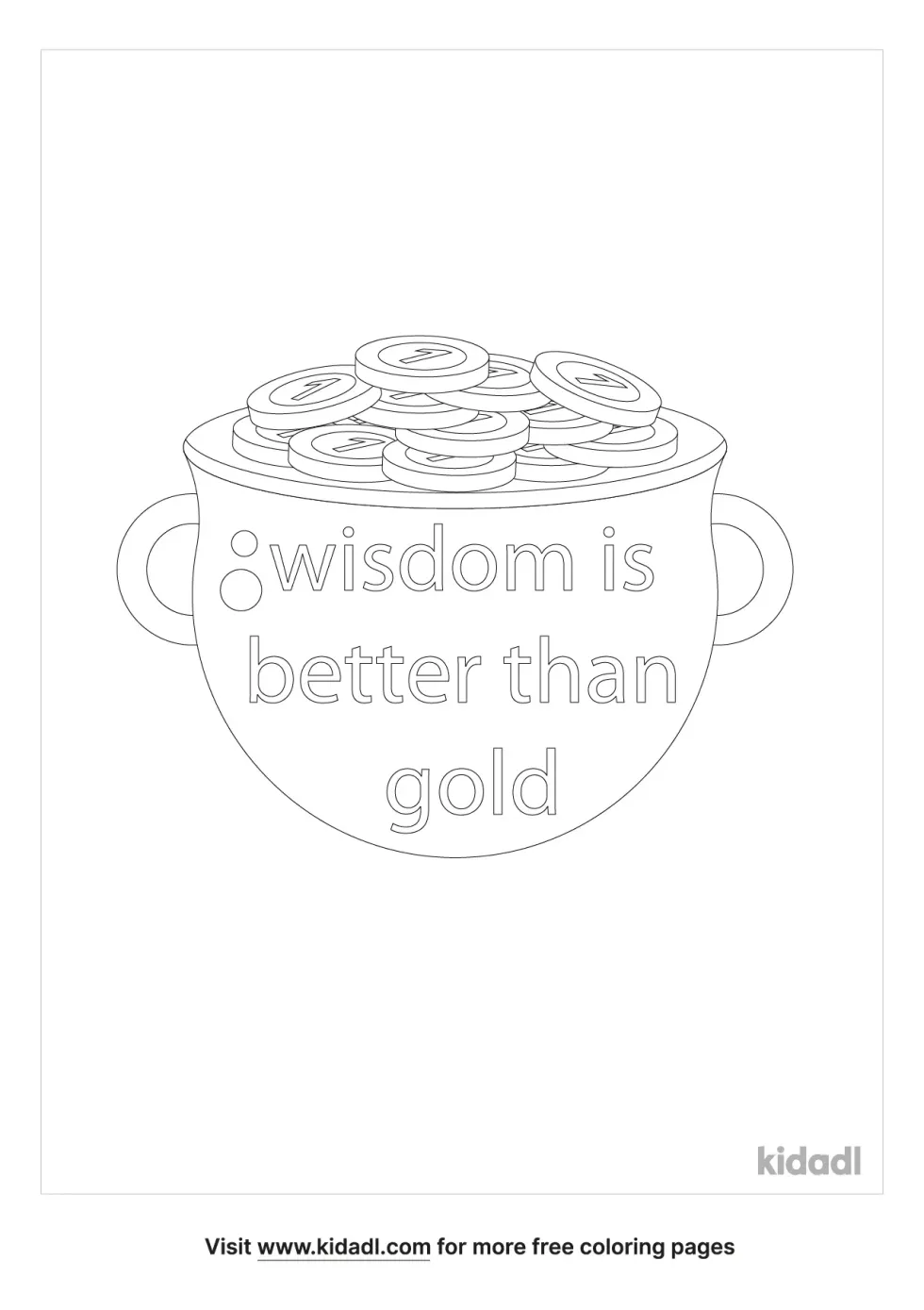 Solomon Wisdom Is Better Than Gold Coloring Page