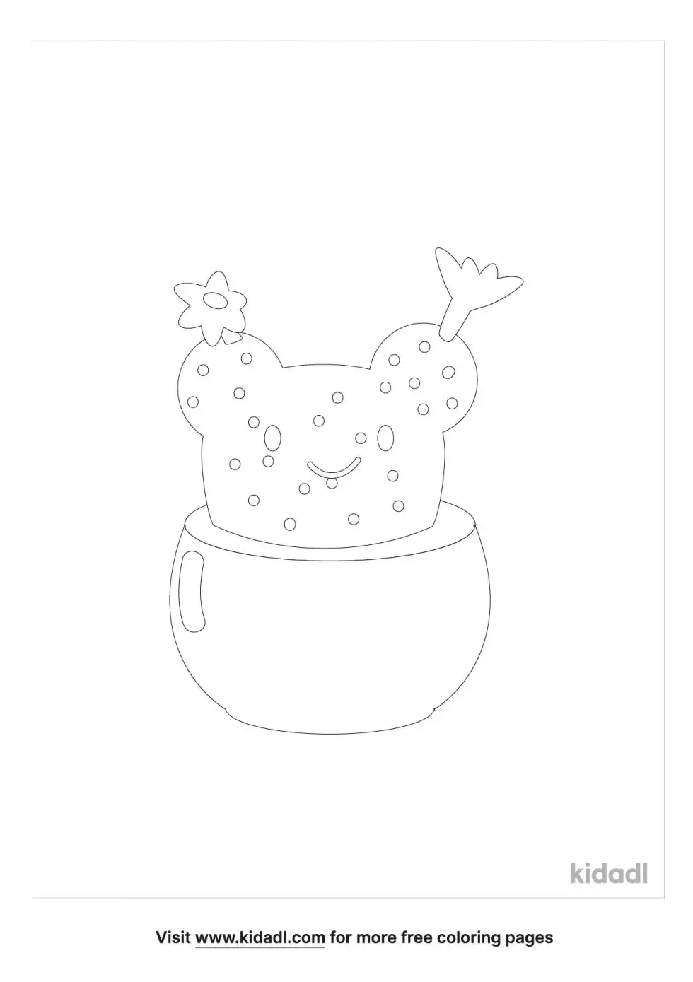 Cute Cactus Coloring Page