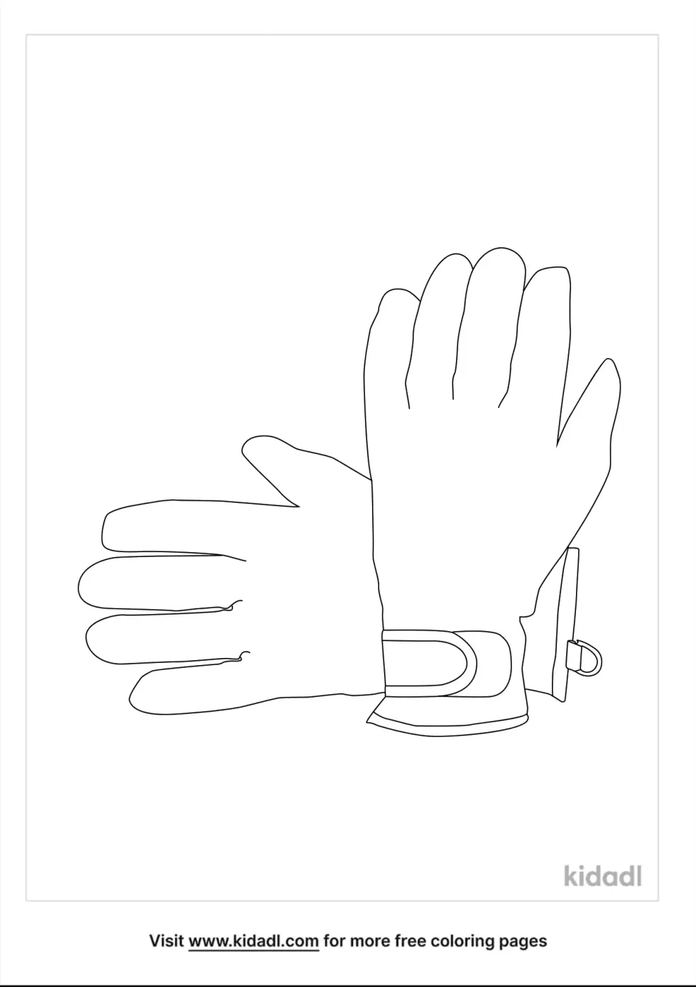 Diving Gloves Coloring Page