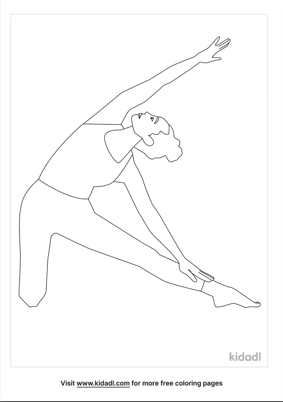 Parighasana Pose Yoga Coloring Page