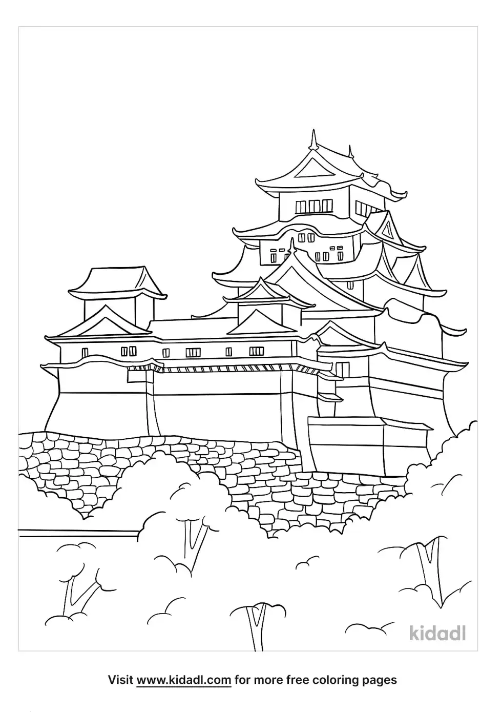 Japanese Castle Coloring Page