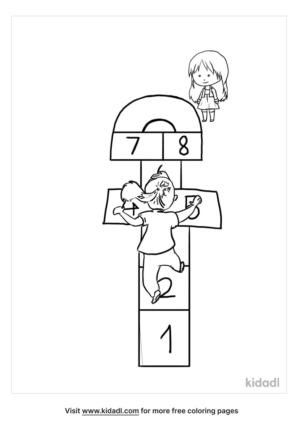 Kids Playing A Game Coloring Page