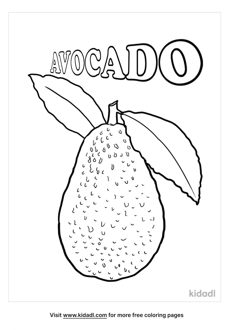 Avocado Coloring Page