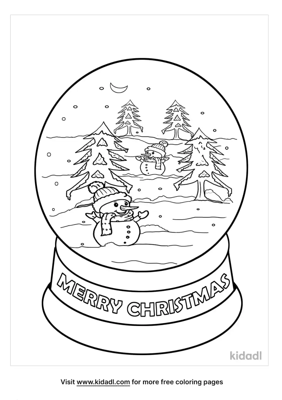 Christmas Snow Globe Coloring Page