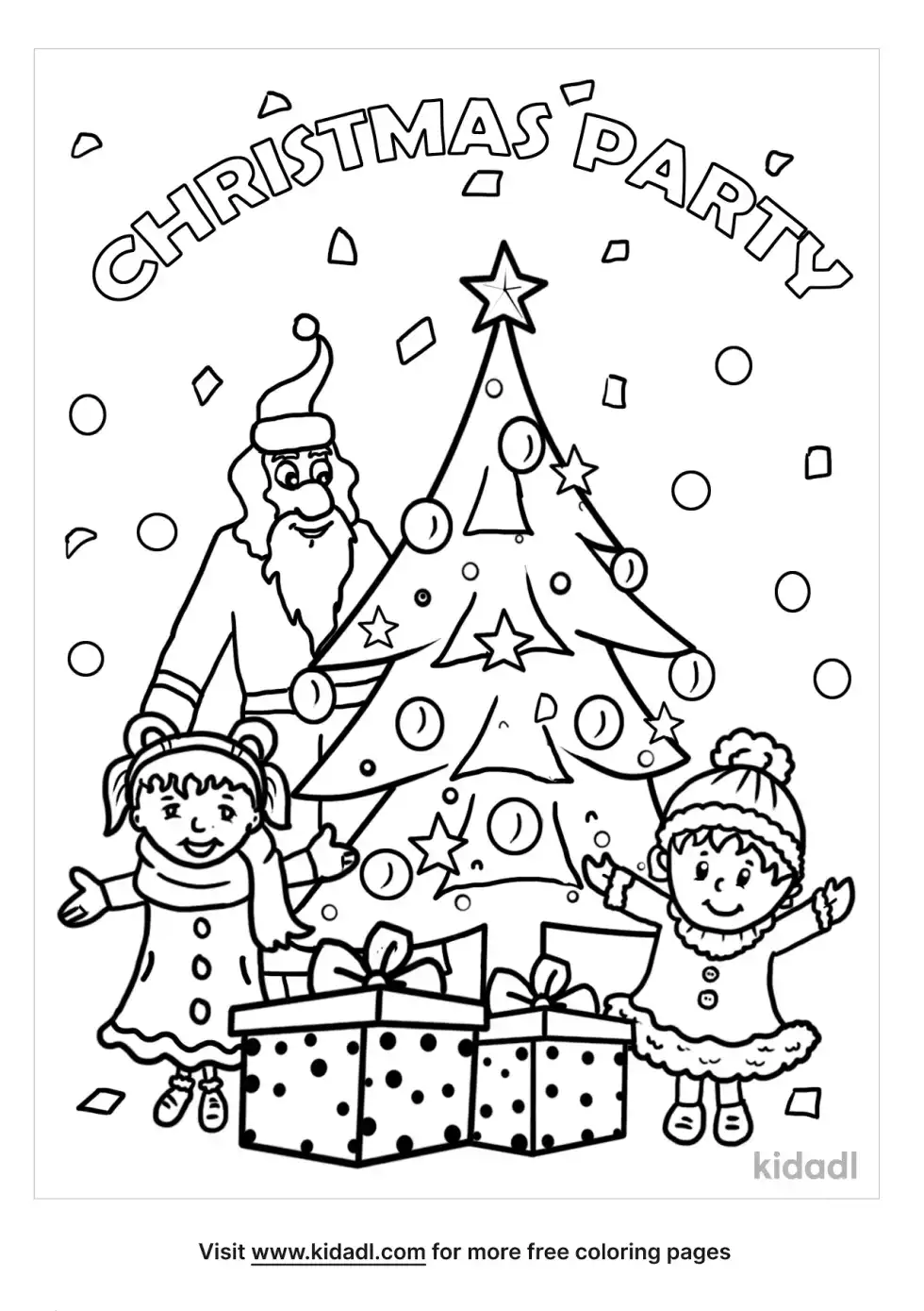 Christmas Party Coloring Page